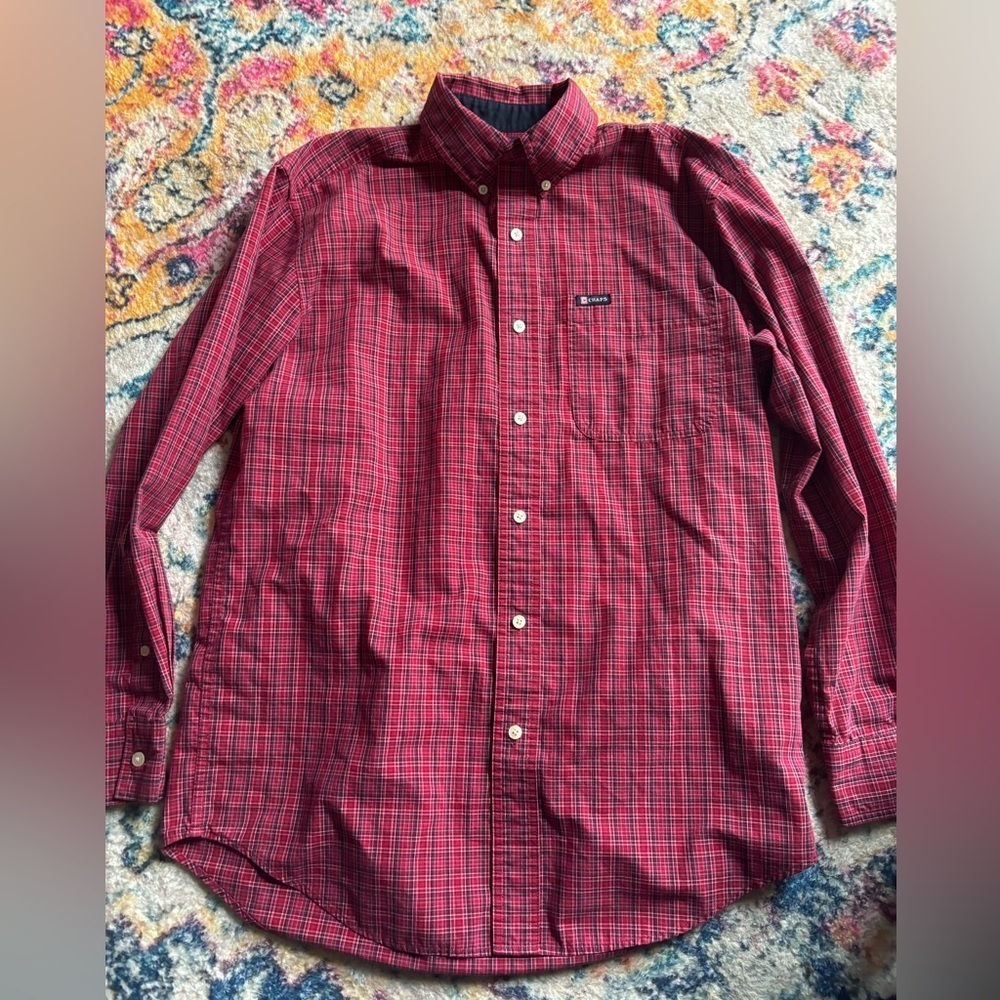 Chaps Red Plaid Long Sleeve Shirt
